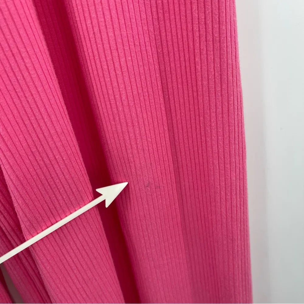 L*SPACE Charlie Pant Bubblegum Pink Ribbed Cropped Crop Wide Leg Small NWT - Image 10