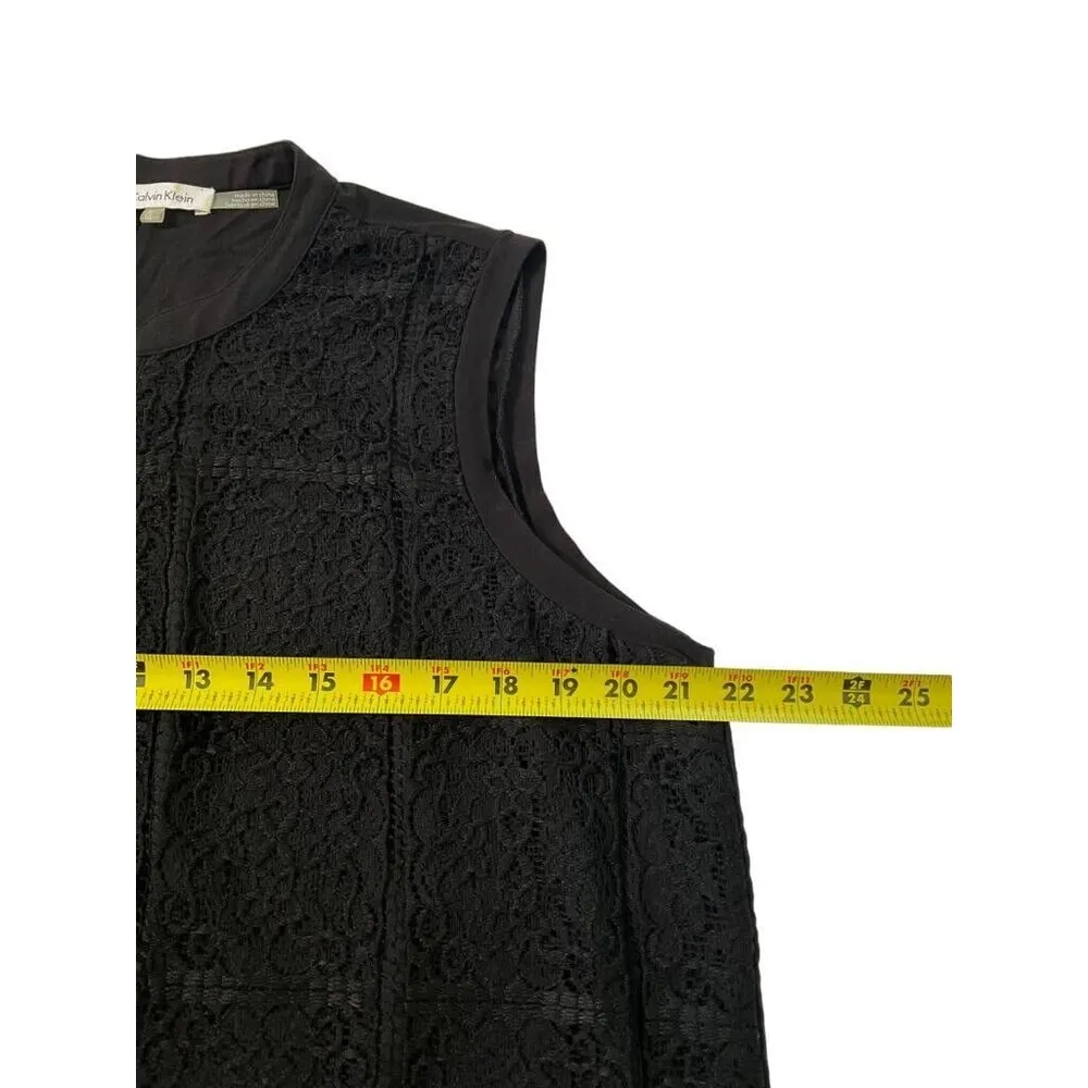 Calvin Klein Women Size XL Shirt Blouse Top Black Lace (12-30P) - Image 6