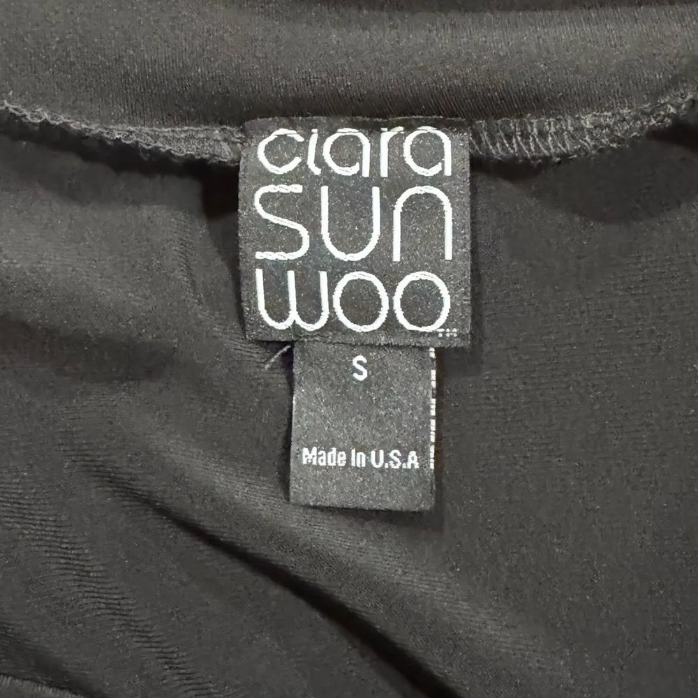 NEW Clara Sunwoo Black Knee Length Elastic Waist Skirt Women’s Small - Image 2