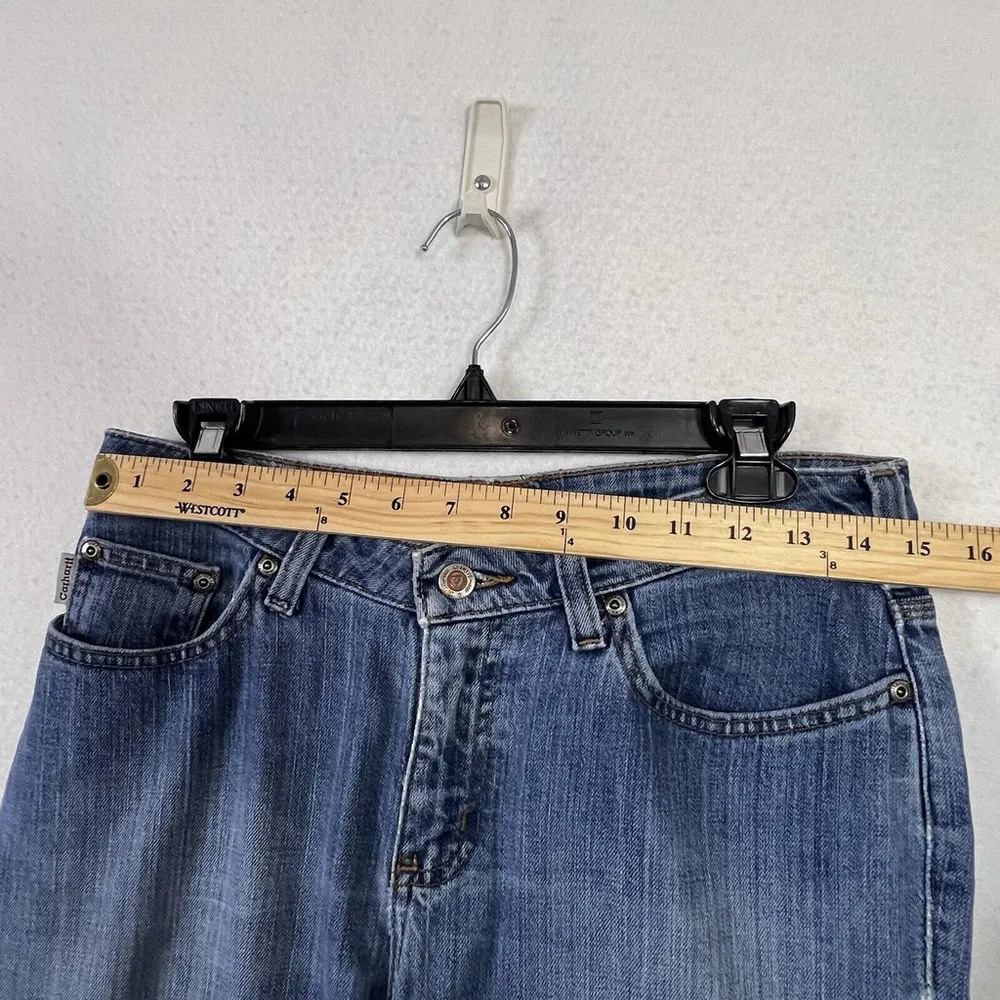 Carhartt Jeans Women's Size 6x30 Blue Boot Cut Traditional Fit Stretch Mid Wash - Image 7