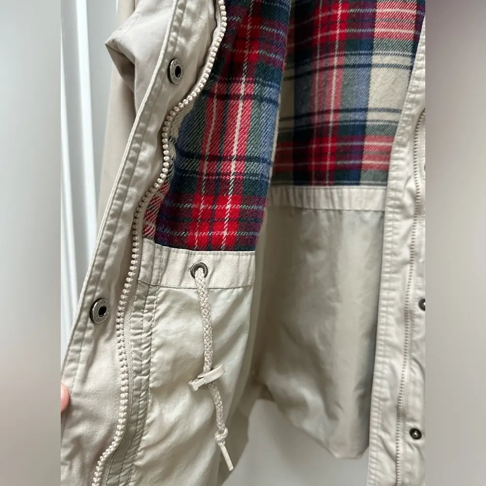 Flannel lined canvas jacket, vintage size large chore coat - Image 5