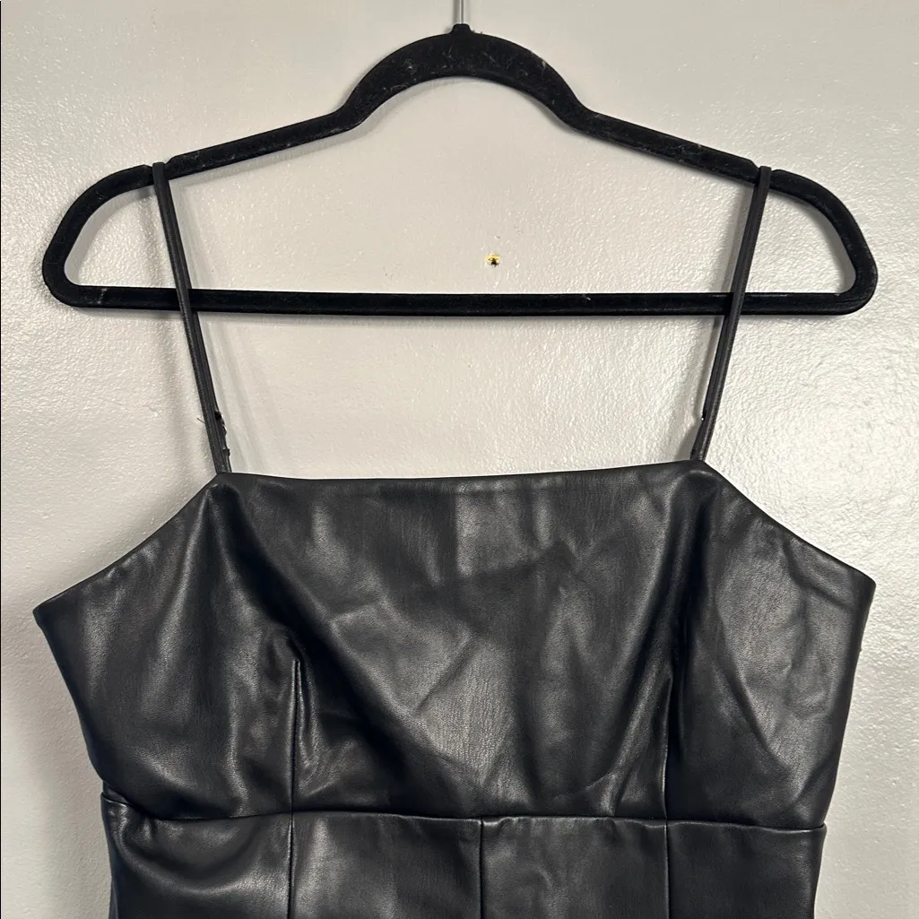 Banana Republic faux Leather Jumpsuit Black 10 - Image 5