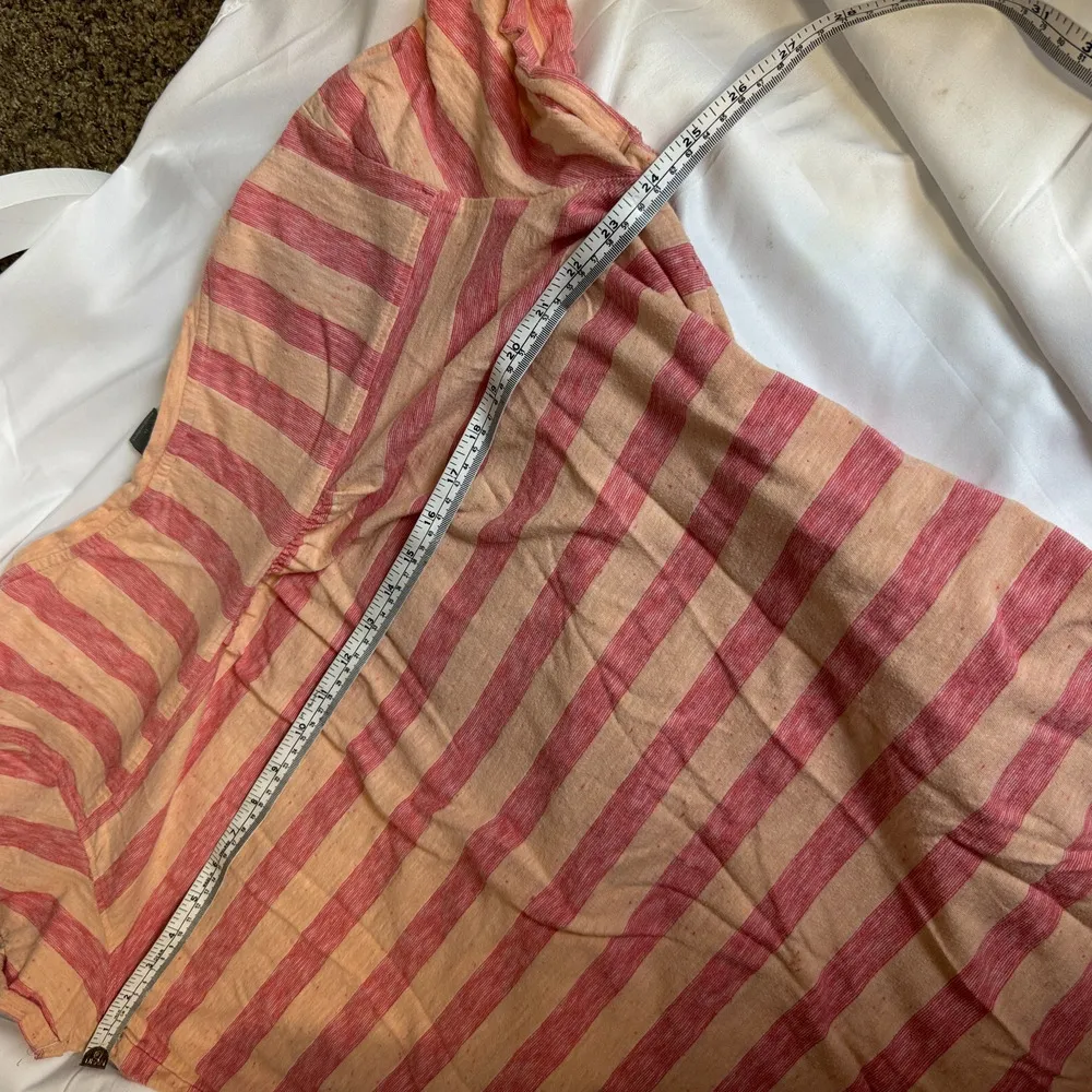 Natural Reflections TShirt Womens 1X Peach Pink Short Sleeve Striped Pocket FLAW - Image 6