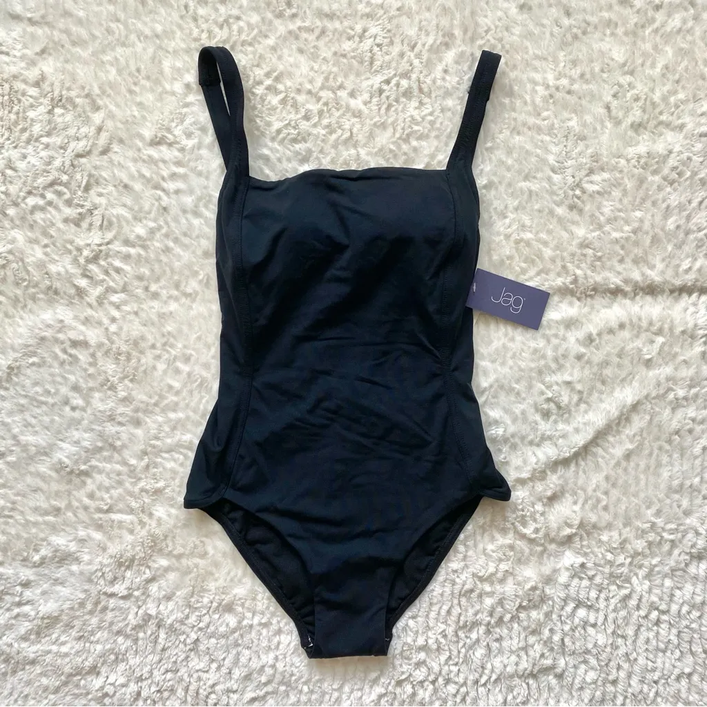 Jag Jeans Black One Piece Swimsuit with Geometric Back - Image 3