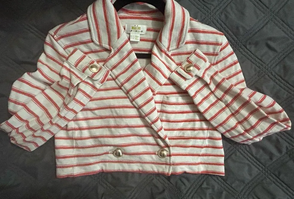 Maeve  Anthropologie Sailor Crop side button sweater size 4. EUC - Image 12