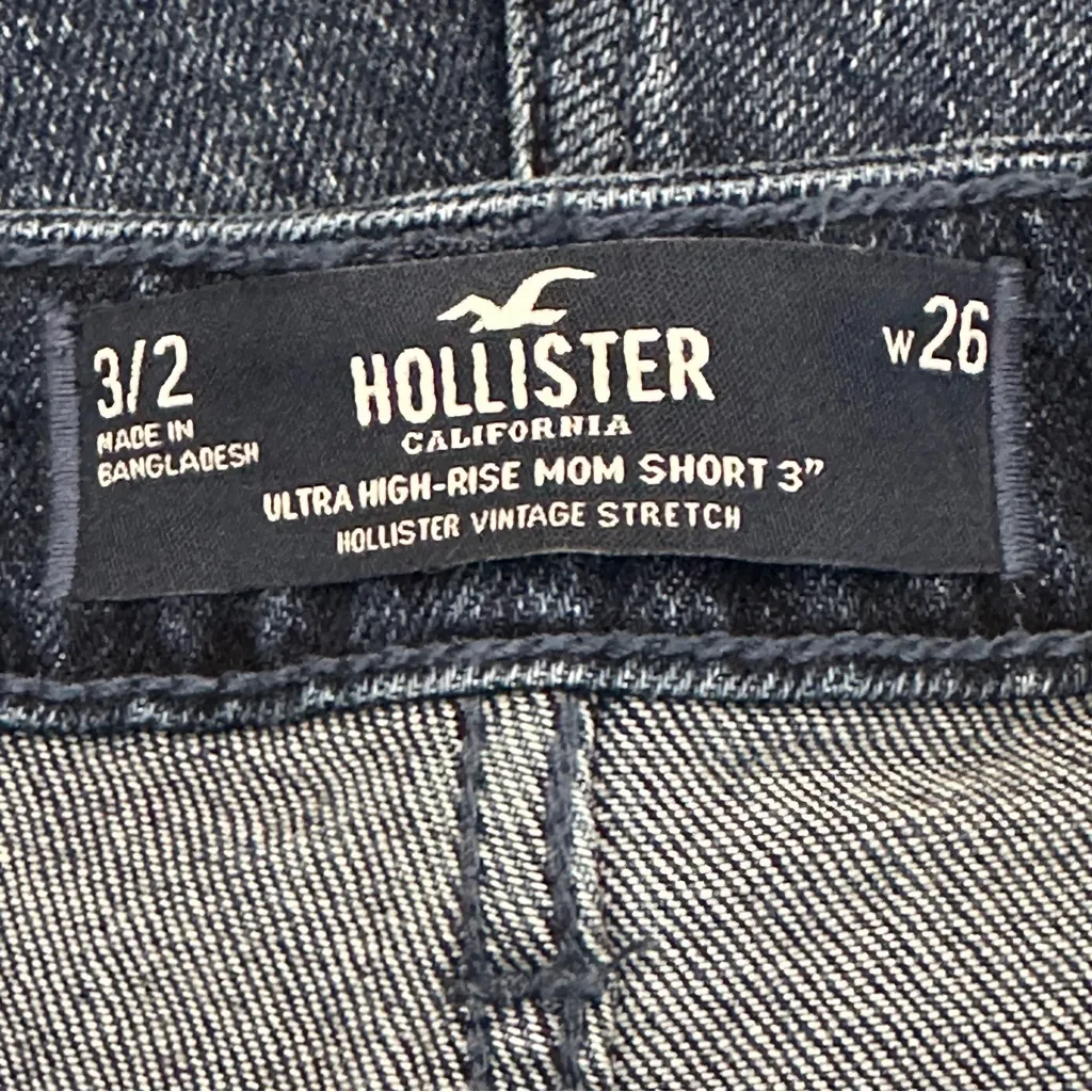 Hollister Ultra High Rise Mom 3” Shorts Womens 26 Dark Wash Utility Cargo - Image 5