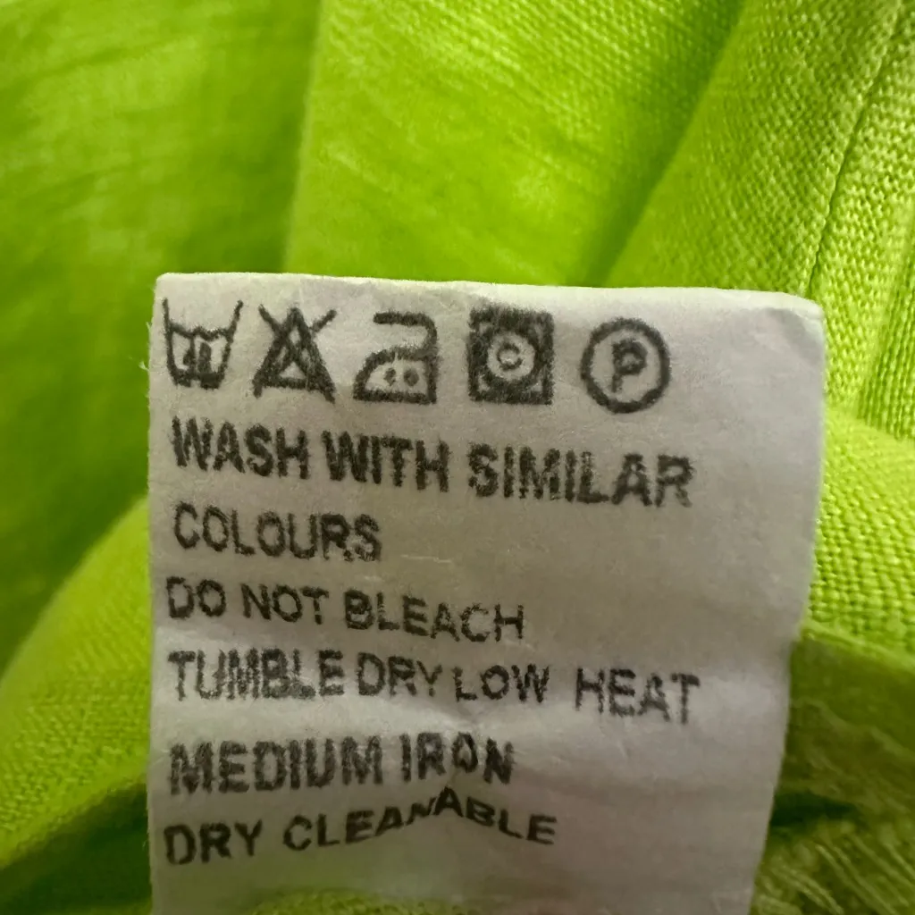 Aria Handmade Italian Linen Monalisa Vest Dress Size Medium In Kiwi Sleeveless - Image 8