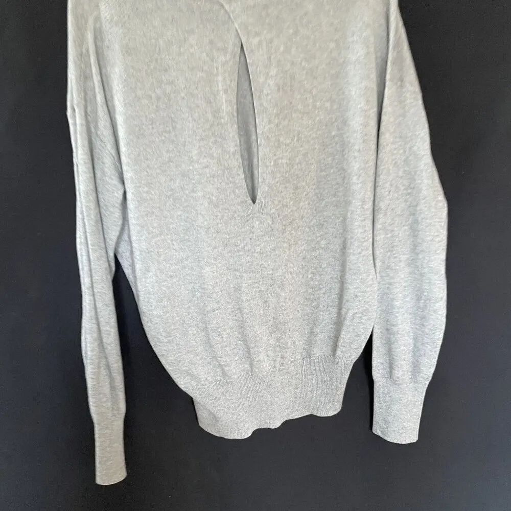 Bobi LA gray sweater women's size L keyhole open back detail comfortable top - Image 7