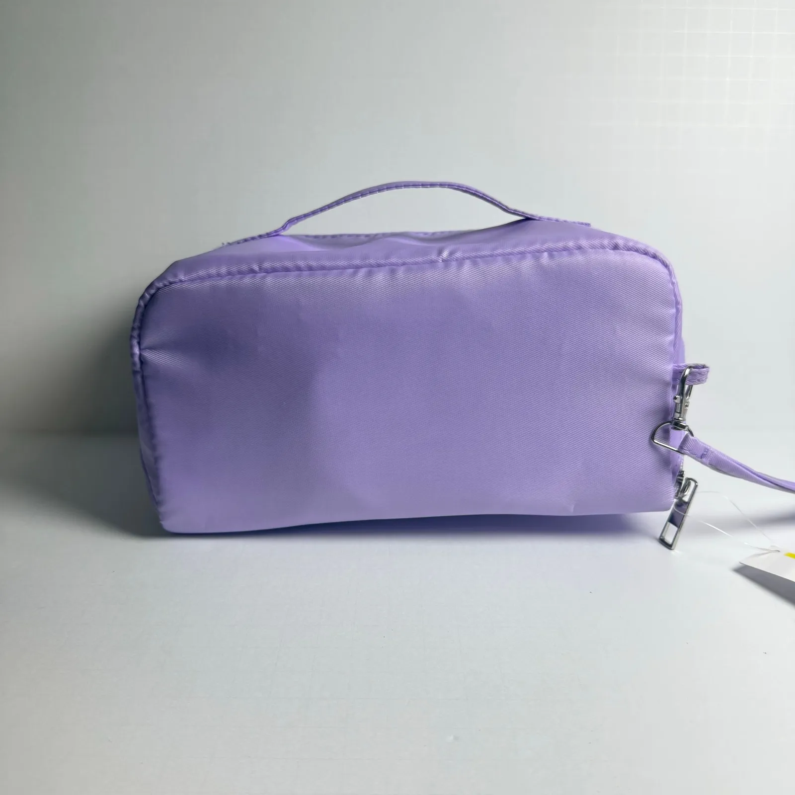 Lavender “STUFF” Cosmetic Bag Chenille Letter Makeup Organizer Purple - Image 9