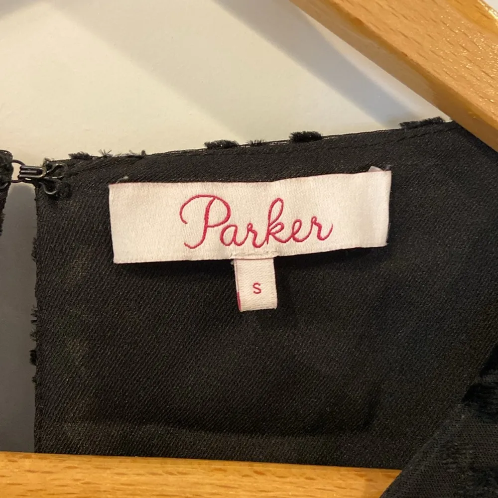 Parker velvet burnout dress, Carmindy smoked ruffle floral frills, size S - Image 2