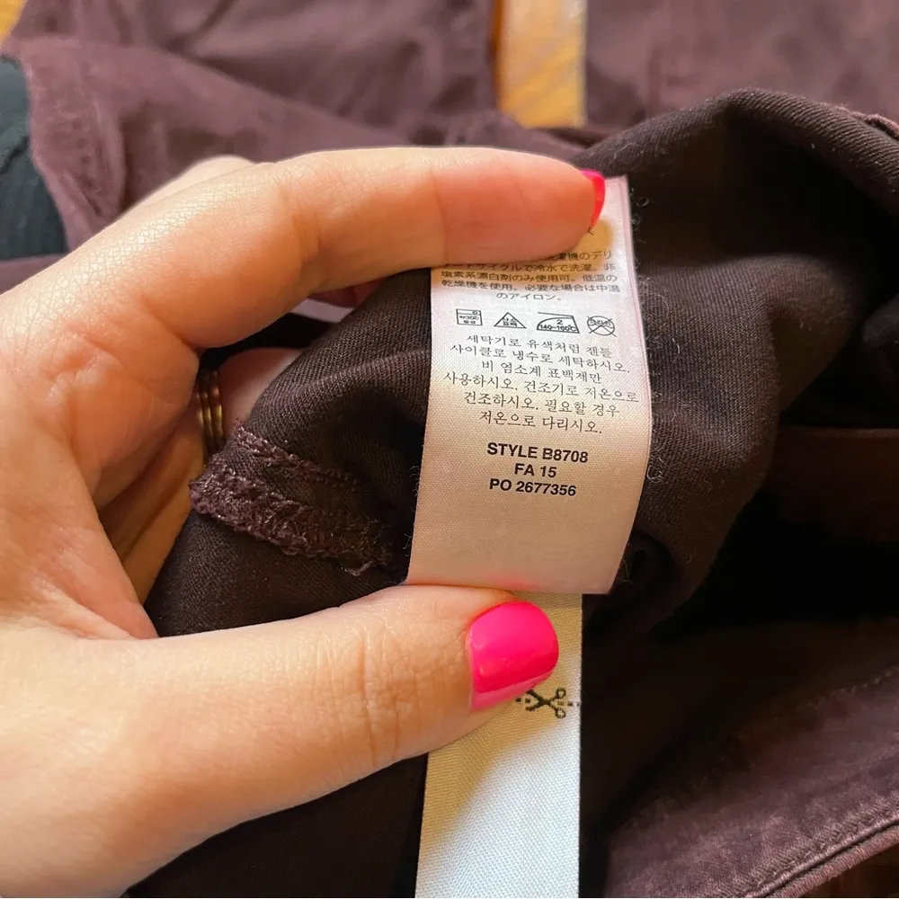 J.Crew Skinny Stretch Cargo Pants in eggplant purple size 31 - Image 10