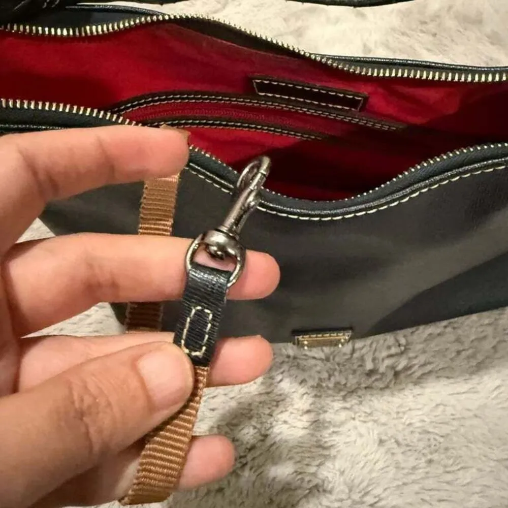 Authentic Dooney &‎ Bourke Black Leather Shoulder Bag Saffiano Bryce Hobo $298 - Image 7