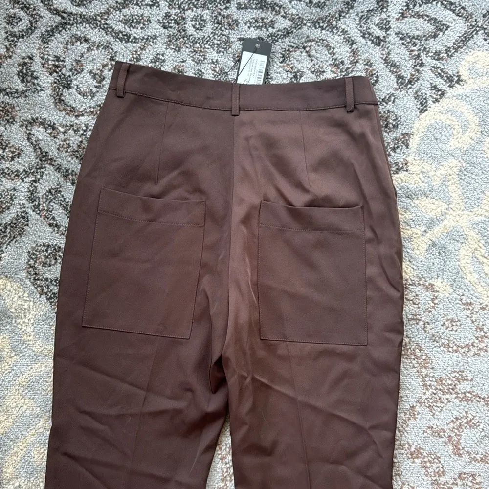 Nasty Gal Tailored High Waisted Flare Pants Chocolate 10 - Image 6