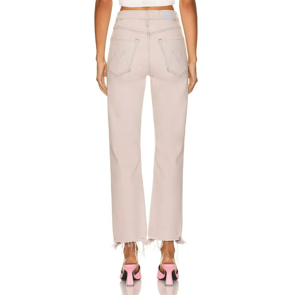 NWT Mother Tomcat Ankle in Dunked in Trouble Straight Crop Stretch Jeans 27 $268 Pink - Image 3