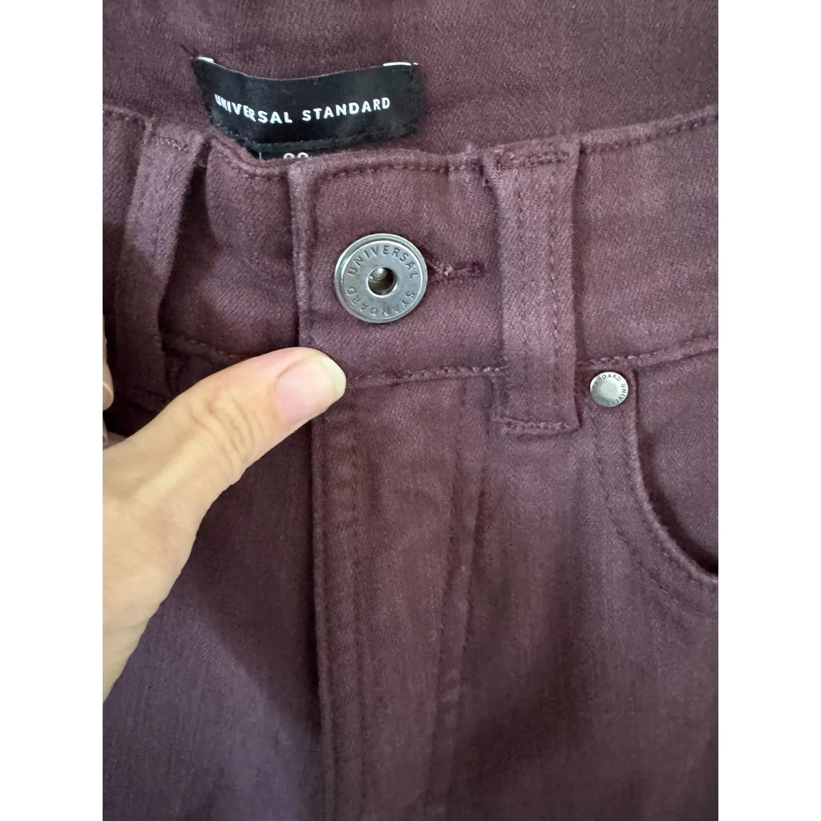 Universal Standard High Rise Straight Stretch Denim Jeans Plum Purpose Sz 00 NEW - Image 4