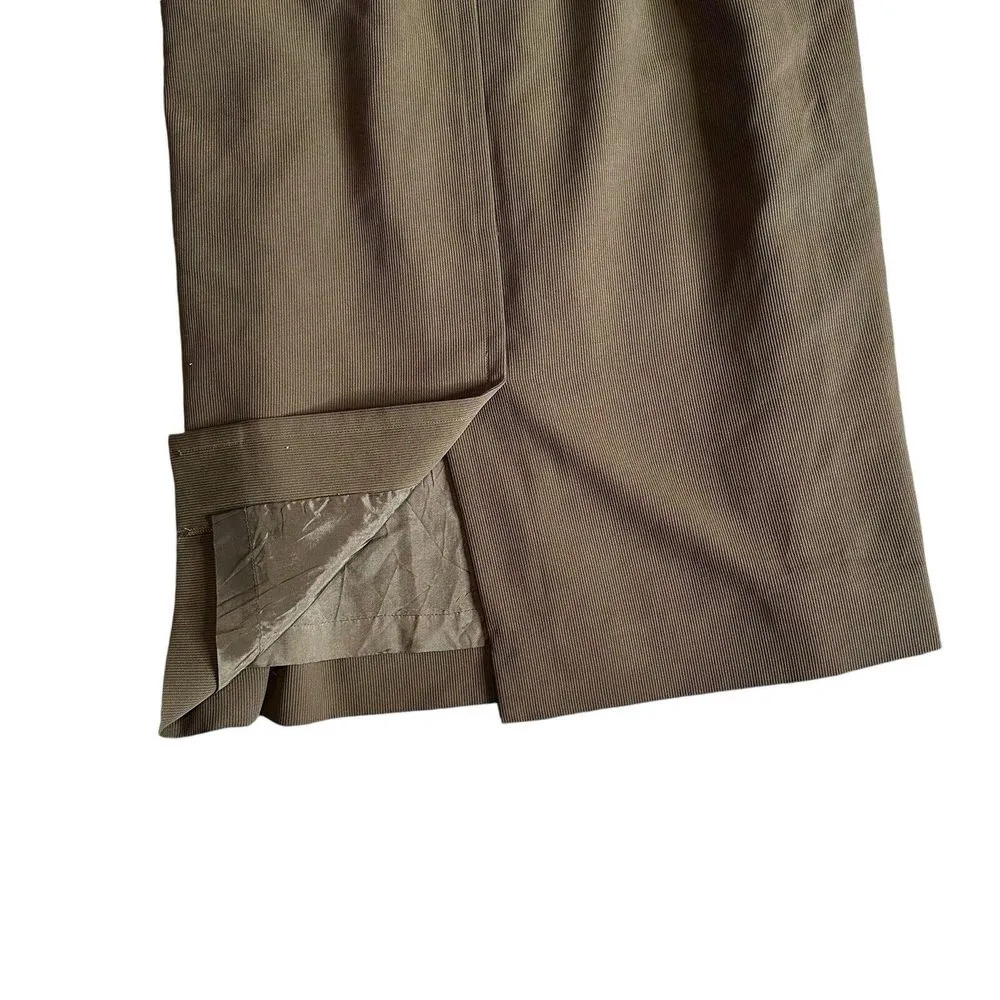 Vintage‎ Carlisle Green Skirt Size 14 Ribbed Preppy Academia Office Career - Image 2