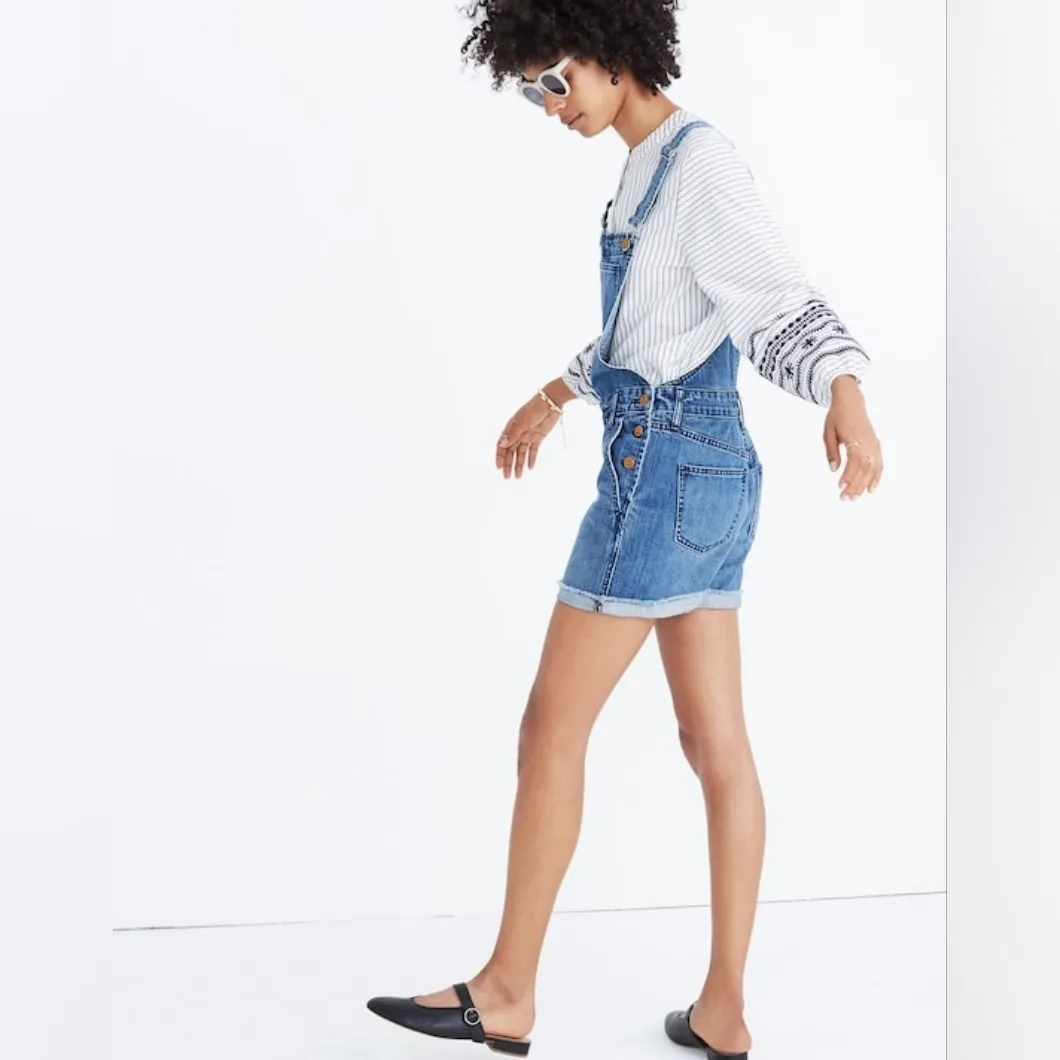 Madewell Adirondack Short Overalls in Dawkins Wash Size XXS - Image 2