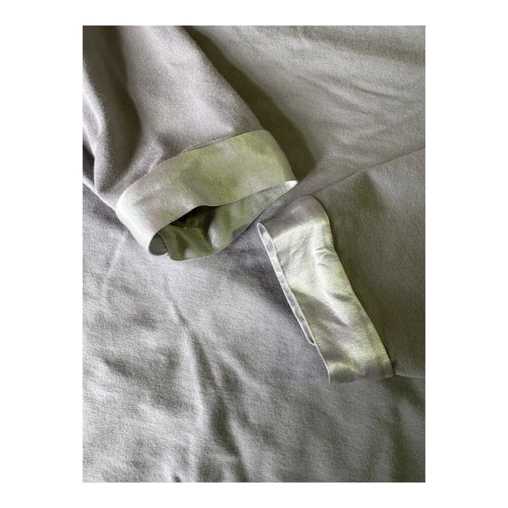 Pj harlow IZZY Sweatshirt silver gray color with satin cuffs size medium - Image 7