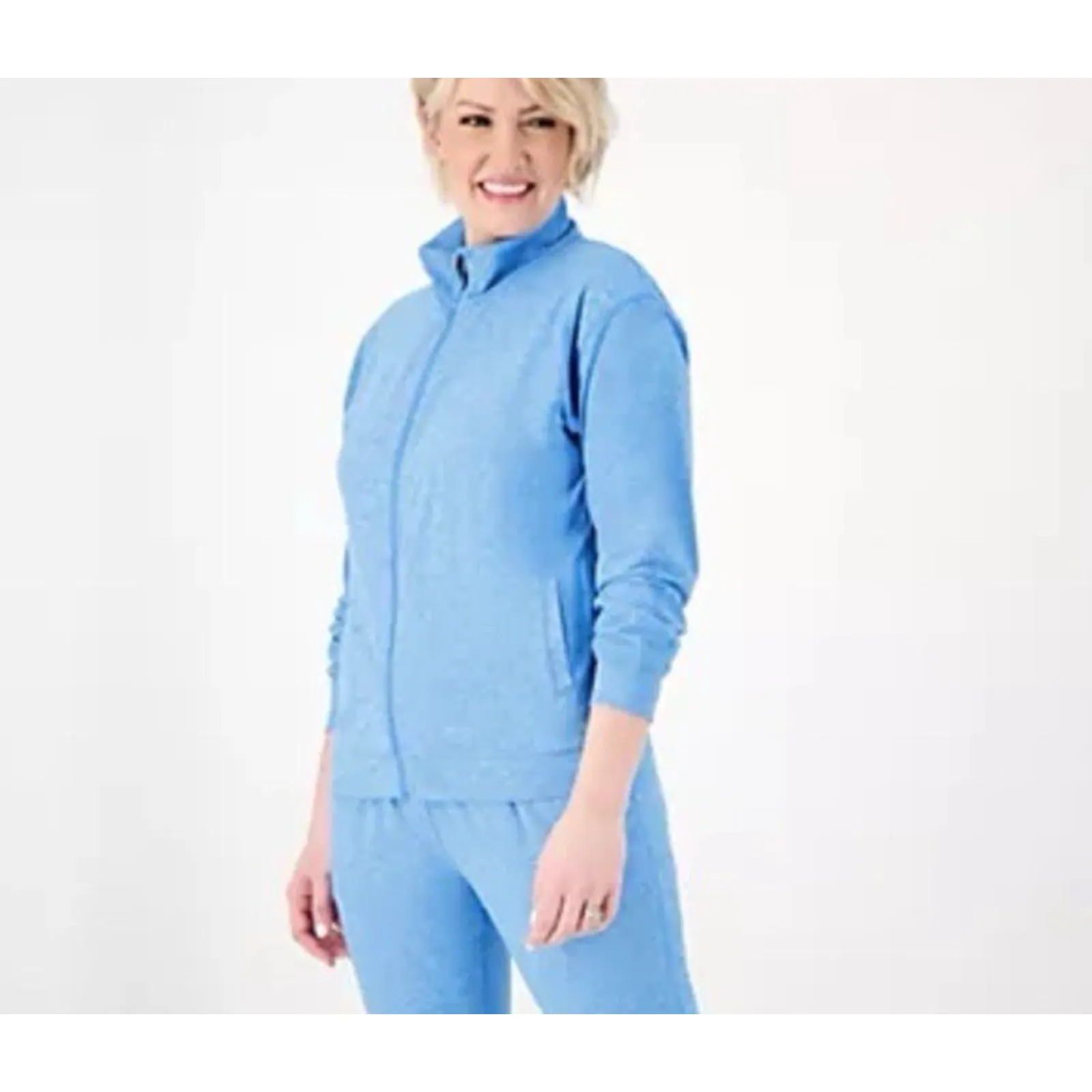 Gymwrap Women's Jacket Sz S Bluebell Heathered Knit Zip - Image 14