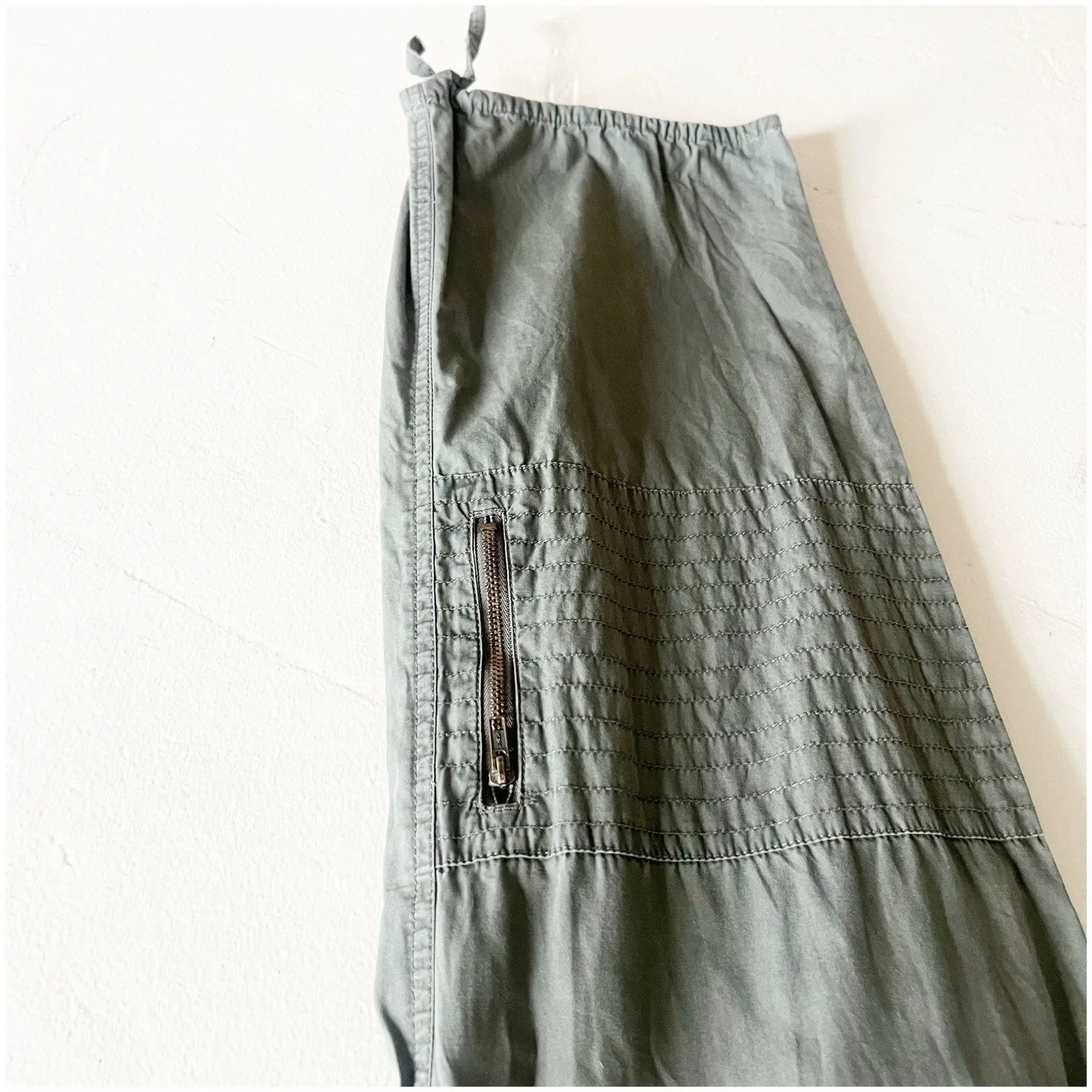 Xhiliration Y2K Cargo Army Green Wide Leg Pants Juniors Size 11 Grunge - Image 11