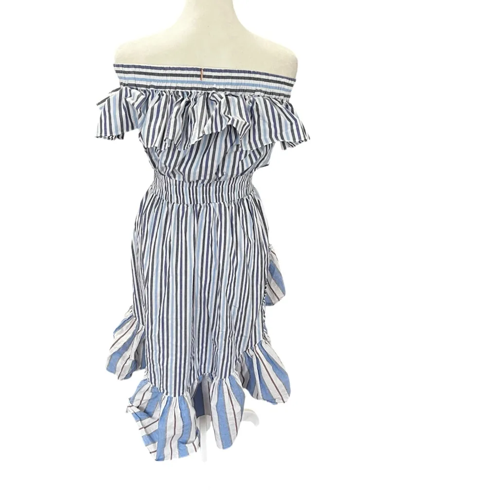 Misa Los Angeles Riley Striped Off Shoulder Ruffle Dress Anthropologie - Image 8