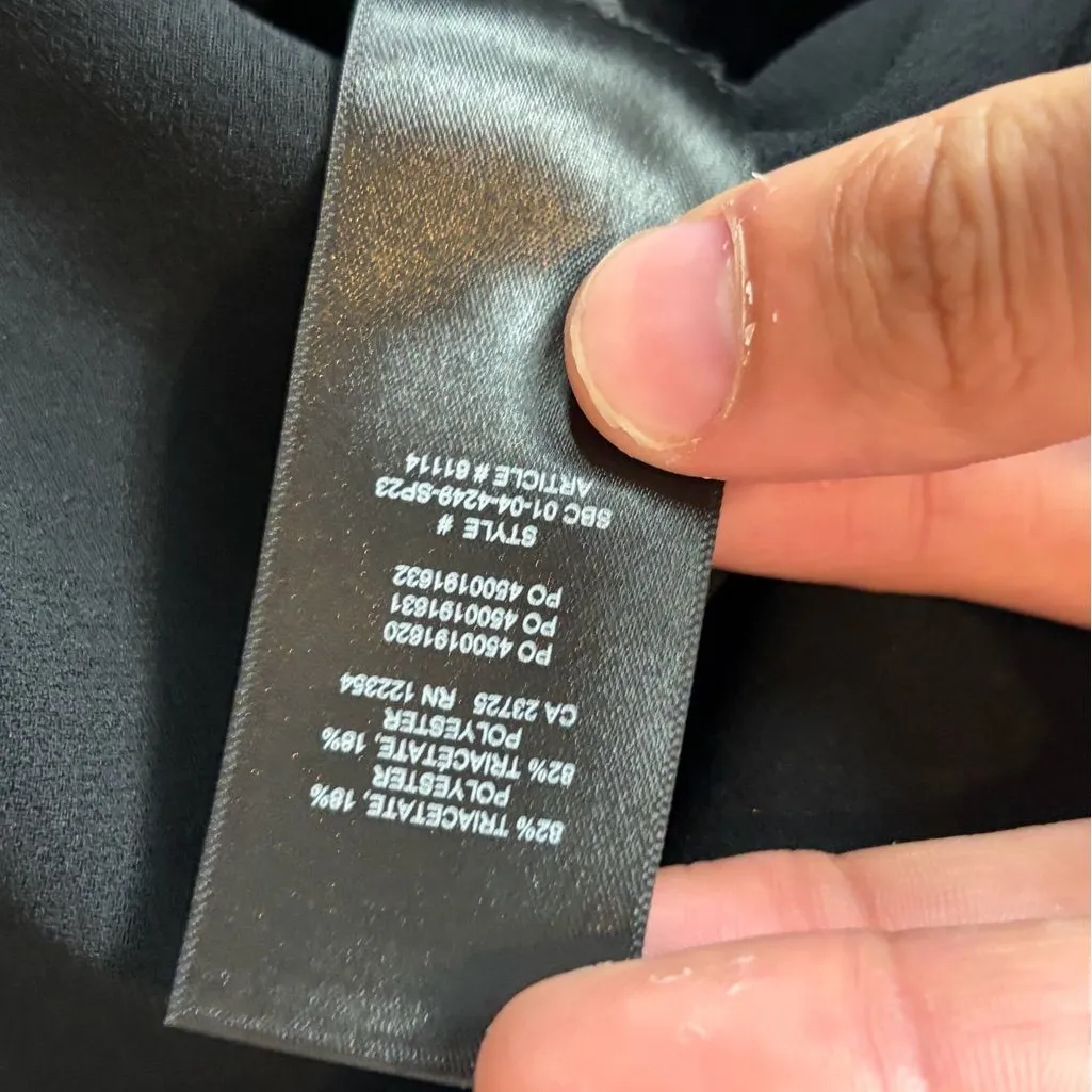 Aritzia Babaton Power Hip Blazer Jacket Black Open Drapey Ruched Sleeves size 10 - Image 15