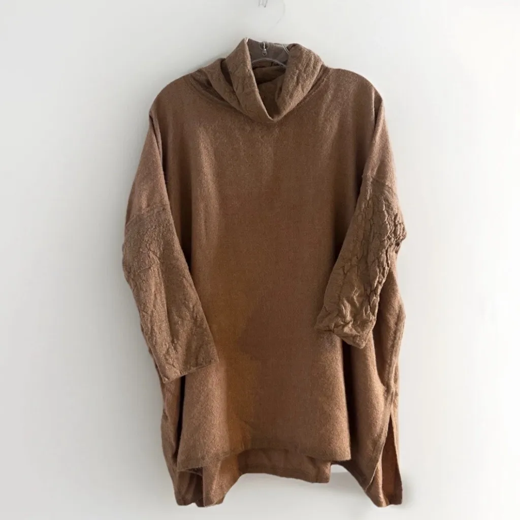 Cuyana camel oversized 100% baby alpaca turtleneck pullover sweater Regular L - Image 3