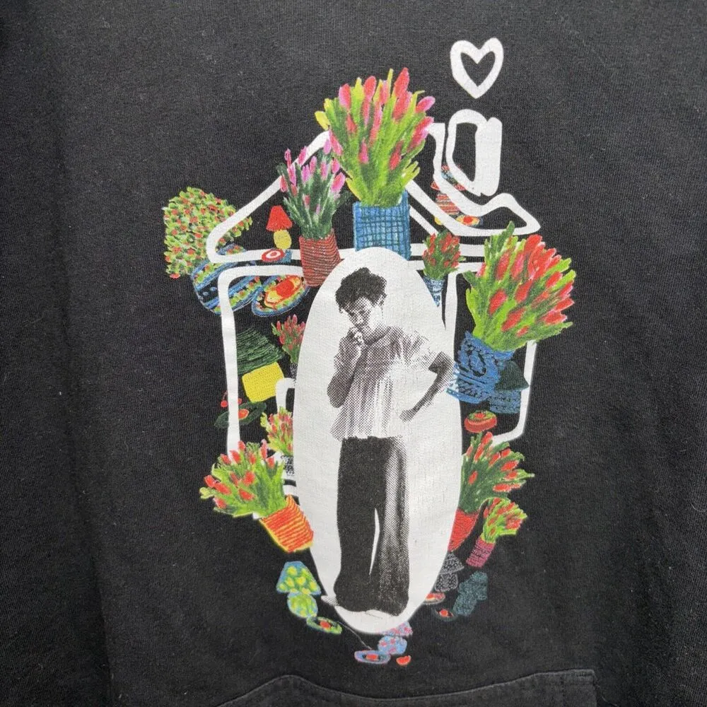 Harry Styles Floral Love On Your Hoodie Black Large - Image 2