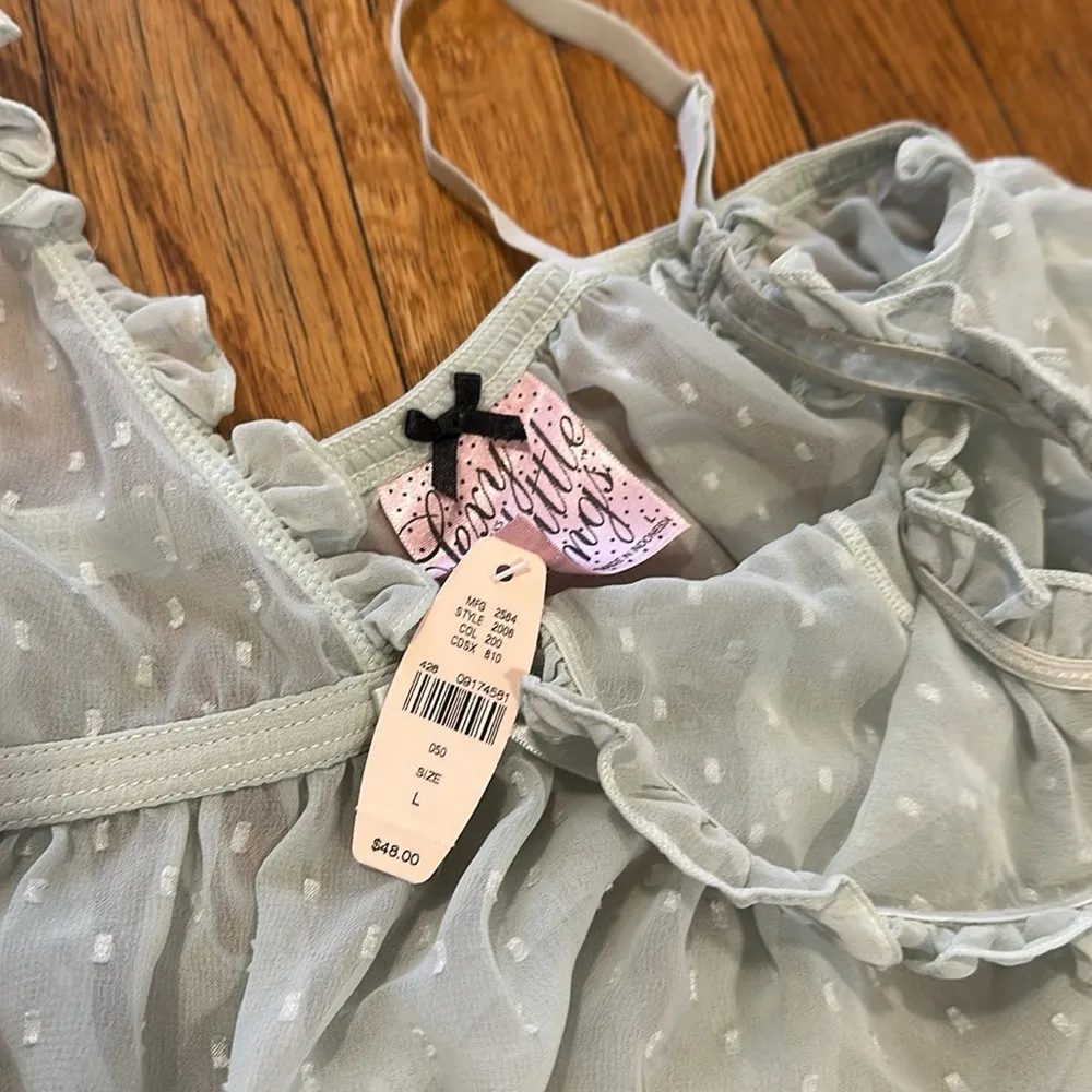NWT Victorias Secret sexy little things mesh mint green camisole slip Swiss dot - Image 2
