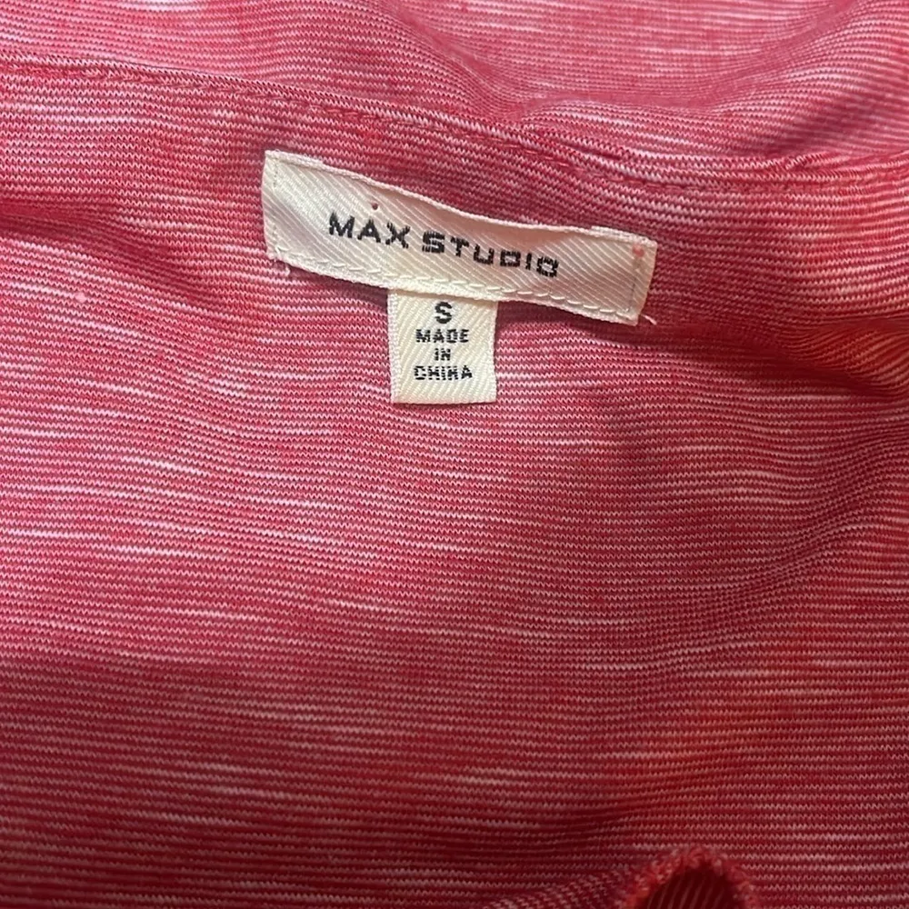 Max Studio Maxi Sleeveless Dress Red Marble Ruffle Bodice Women’s Size Small - Image 8