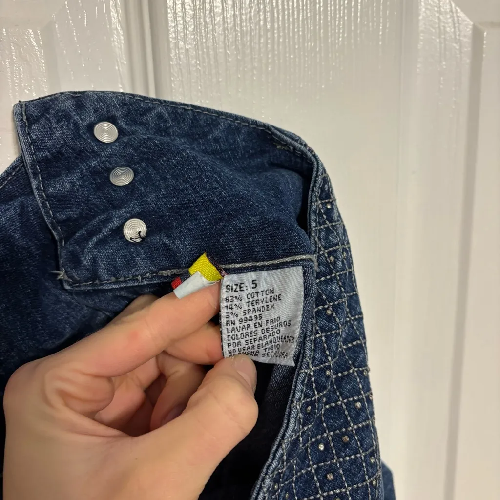 Vintage Y2K Diva Star Jean Capris Blue Size 2 - Image 5