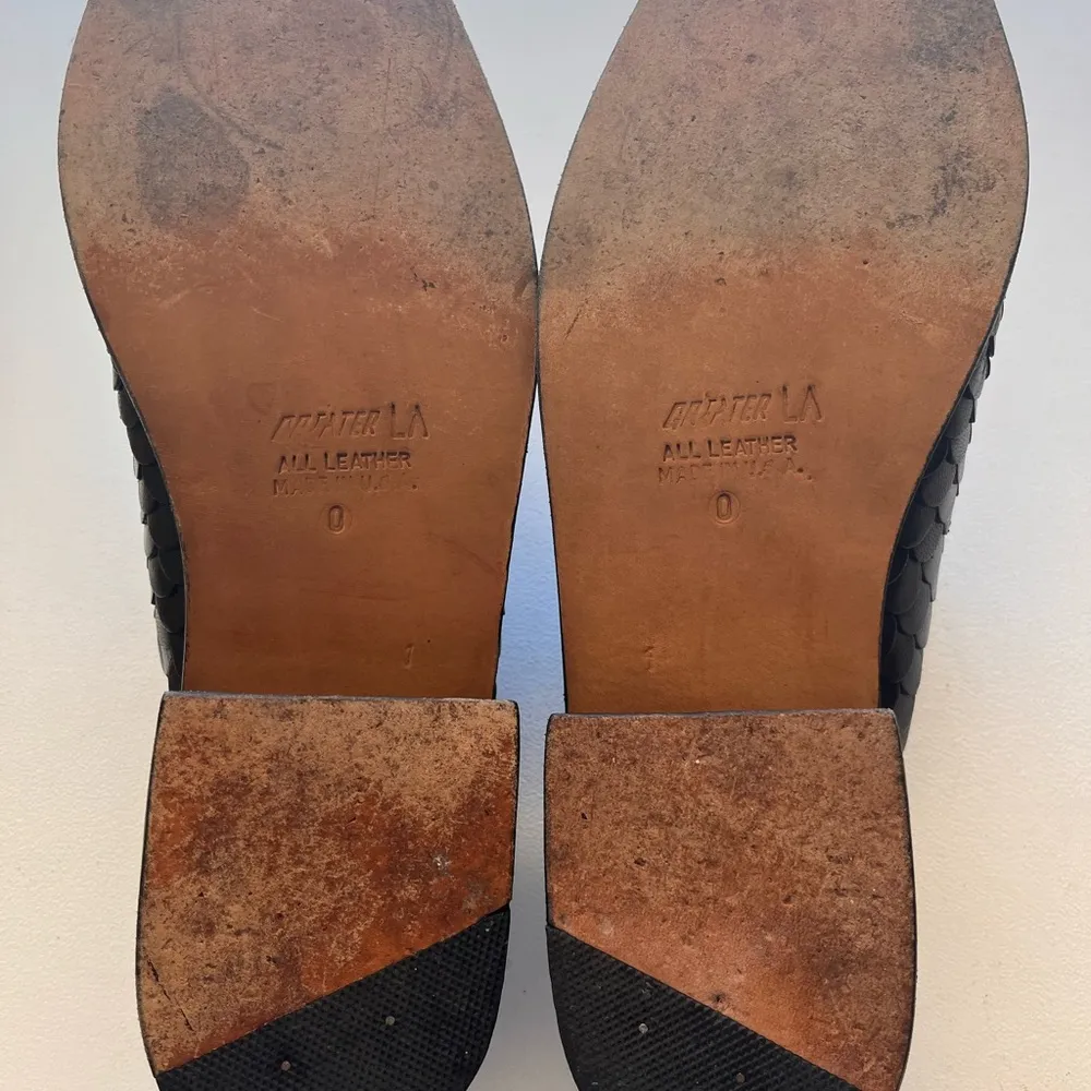 Black Leather Flats with Comfort Design Size undefined - Image 6