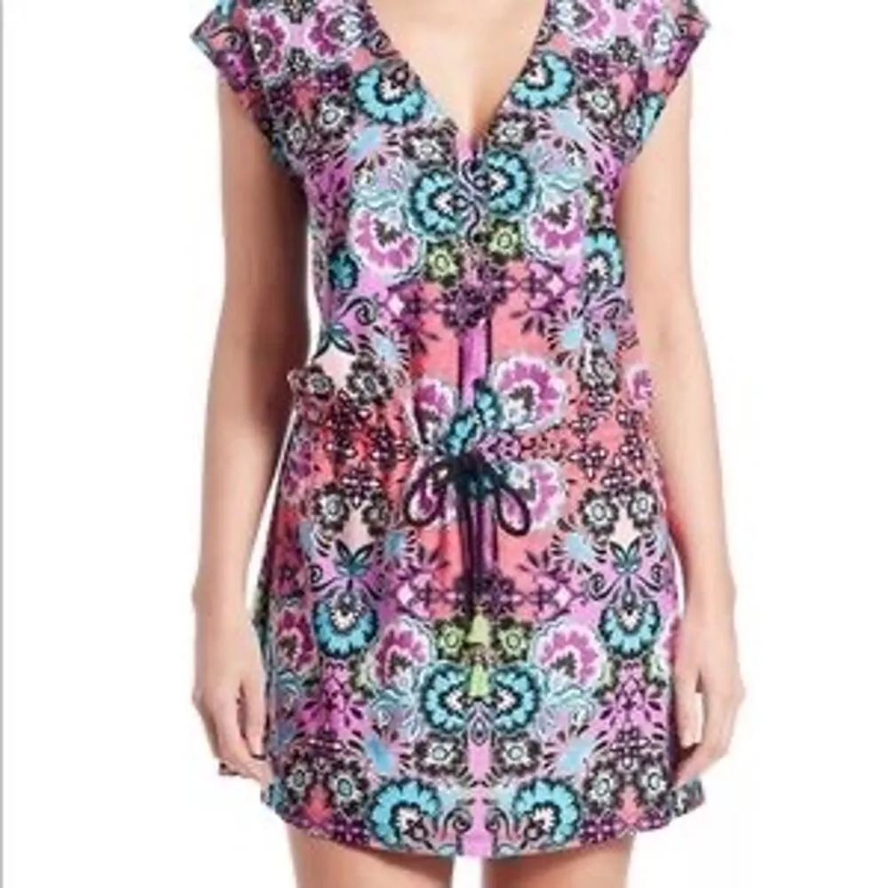 Nanette Lepore Swim Bali Batik Colorful Swim Coverup Dress Size Medium - Image 7