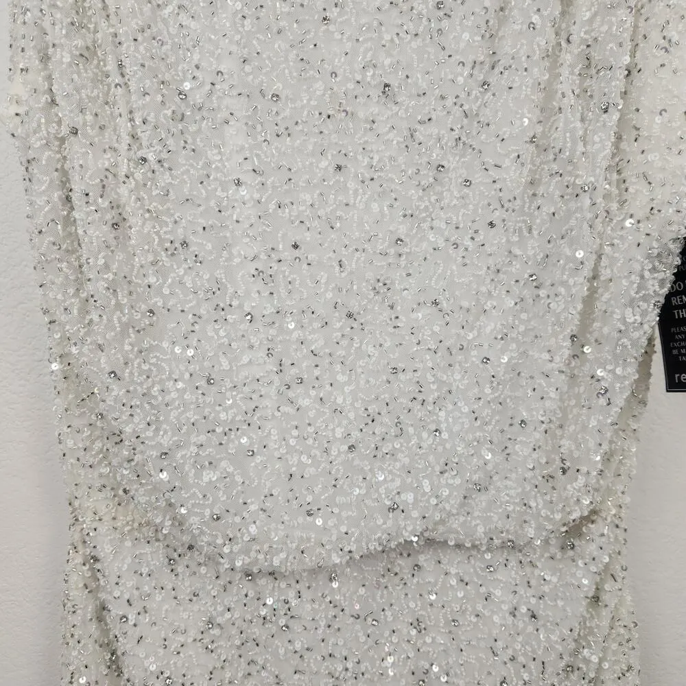 Retrofete Carnegie Sequin Dress in Crystal White Size XL NWT Beaded - Image 5