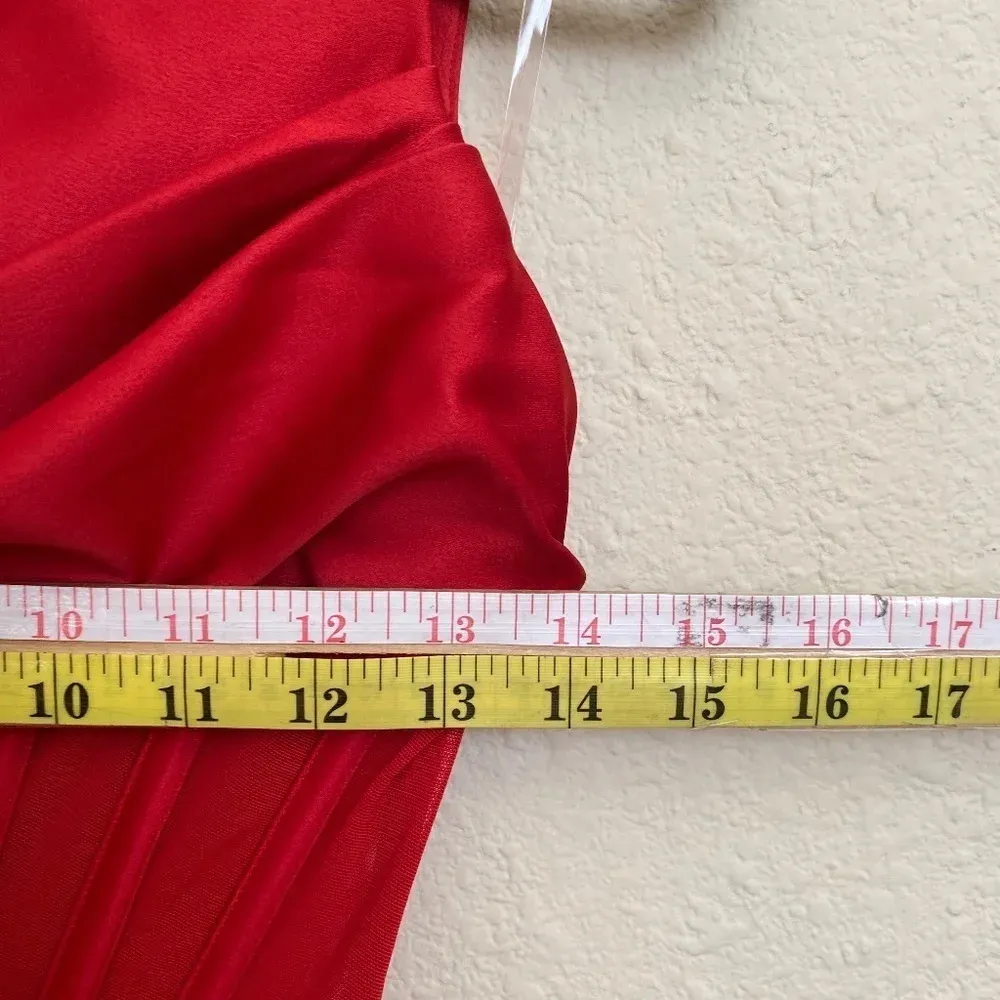 House‎ of CB “Lulu” Red Asymmetric Drape Midi Corset Dress NWOT size XS - Image 13