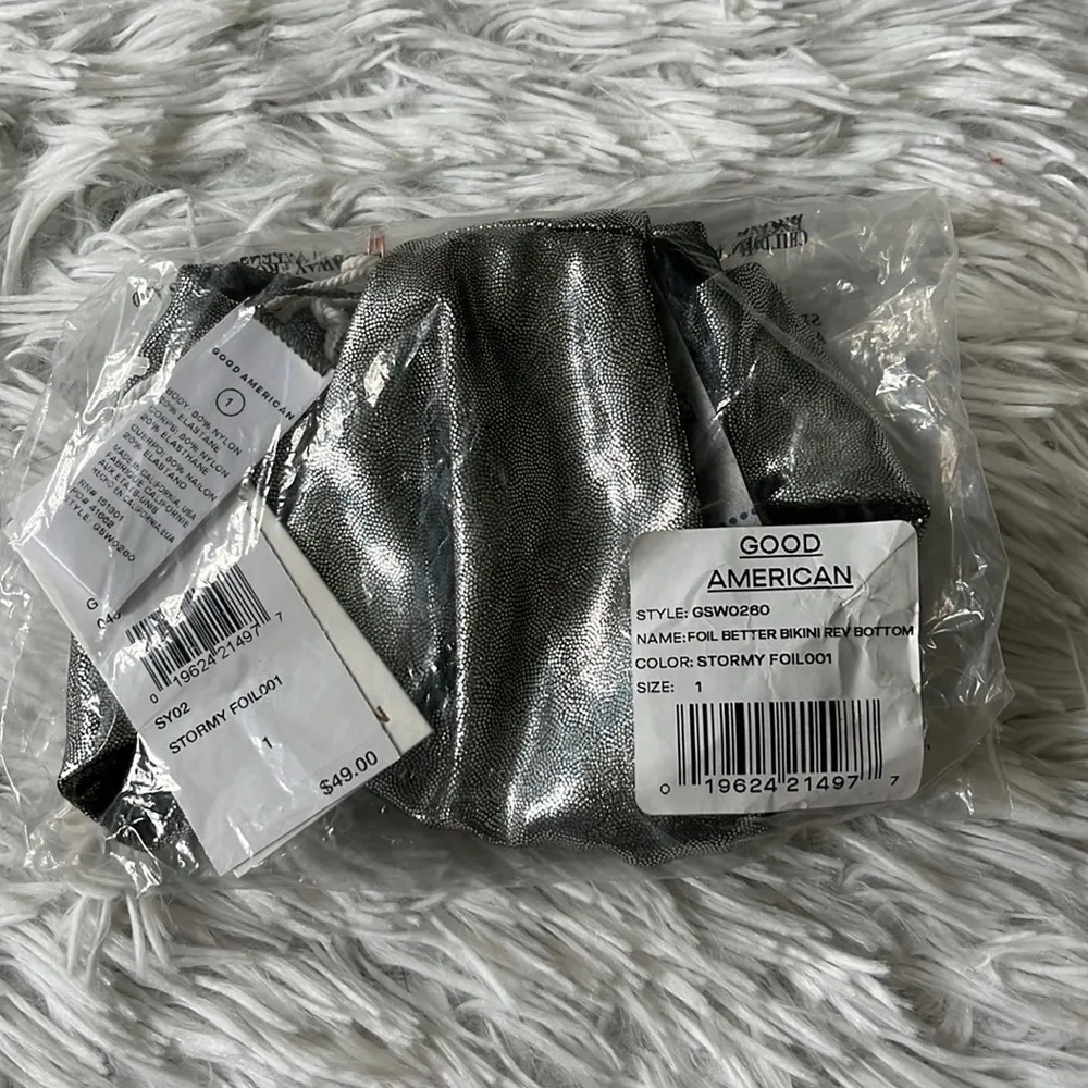 New Good American Foil better reversible bikini bottom in stormy foil size Small - Image 4