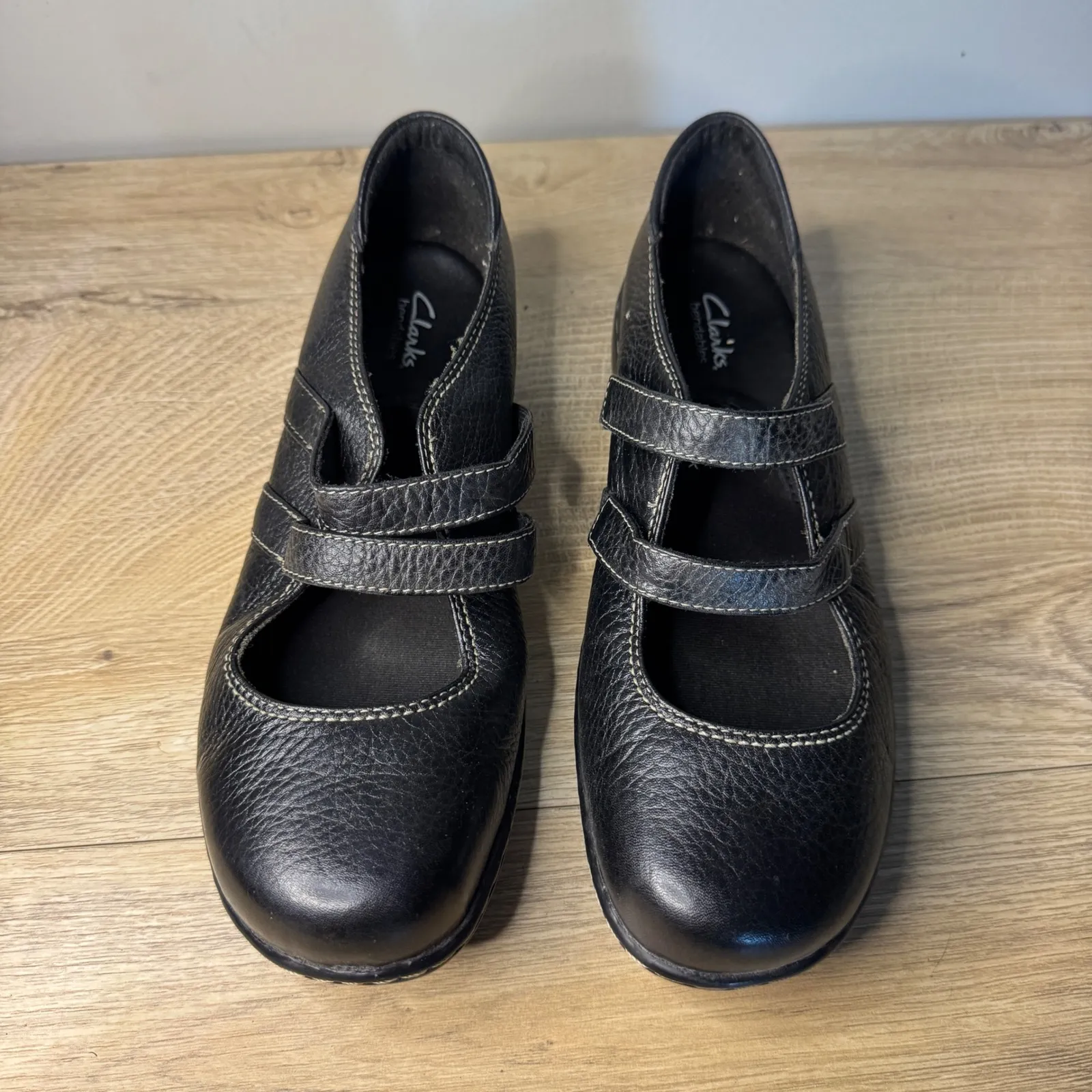 Clarks Bendables 7.5W Black Leather Mary Jane Loafer Comfort Core Academia - Image 4