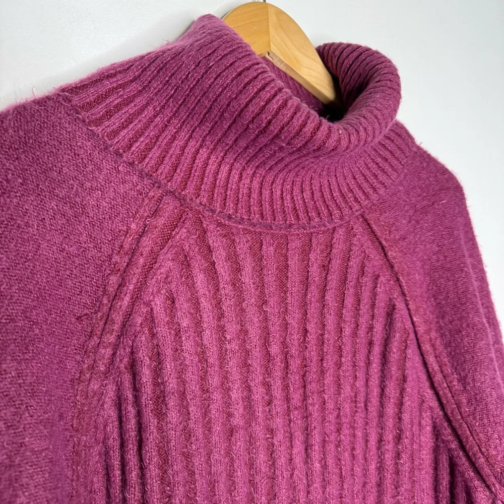 Free People Big City Turtleneck Mulberry Women's Ribbed Turtleneck Sweater Small - Image 7