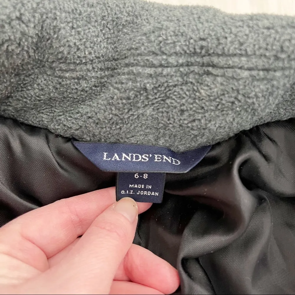 Lands’ End Gray Sherpa Peacoat winter Jacket - Image 3