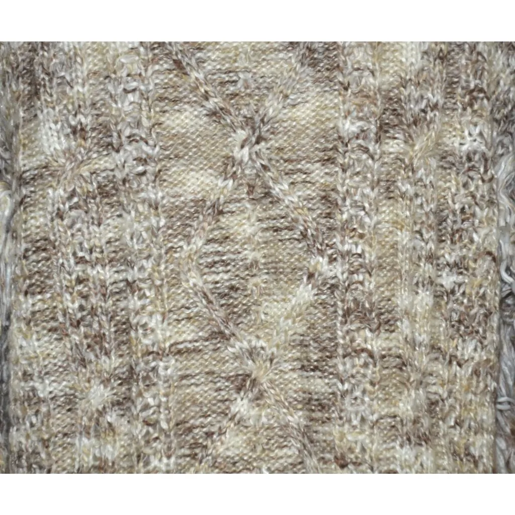 Dear John  Ladies Brown Cable Knit Tassel Sweater Size M Pullover Chunky Warm - Image 8