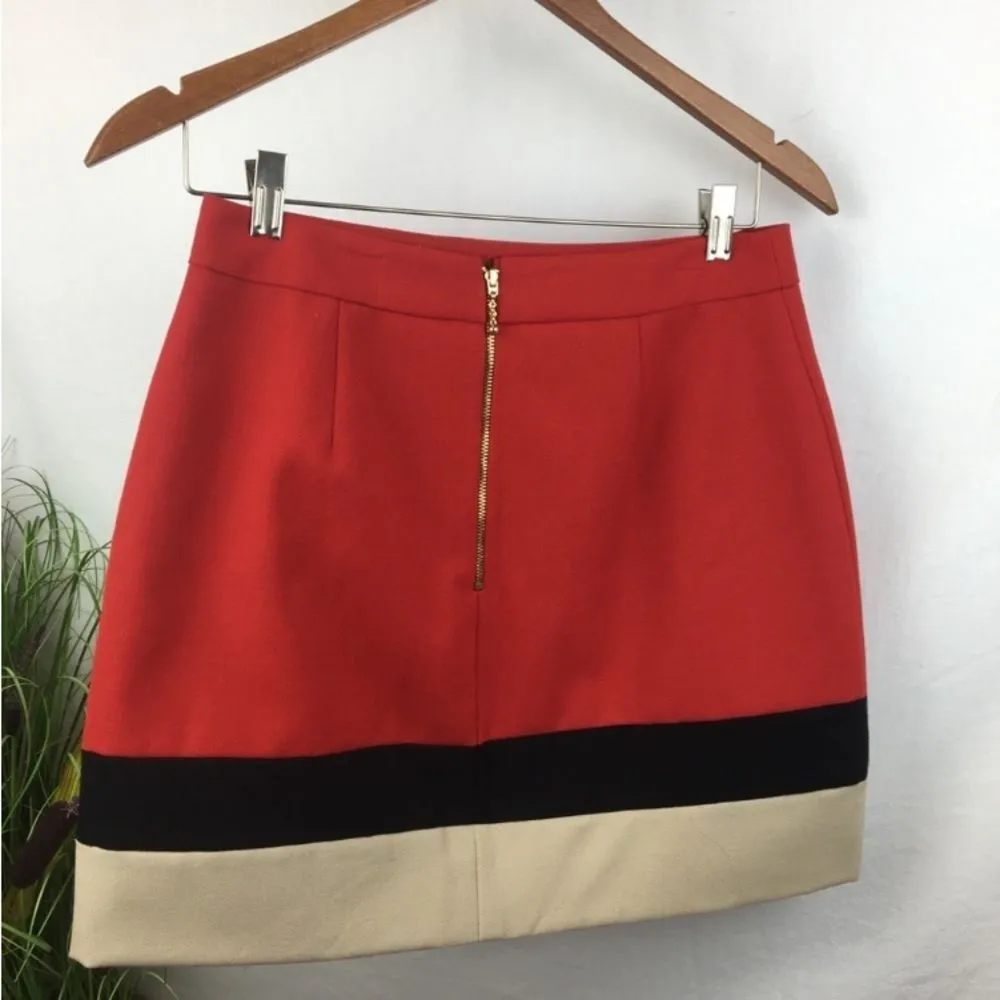 Kate Spade Red Striped Color Block Mini Skirt S - Image 2