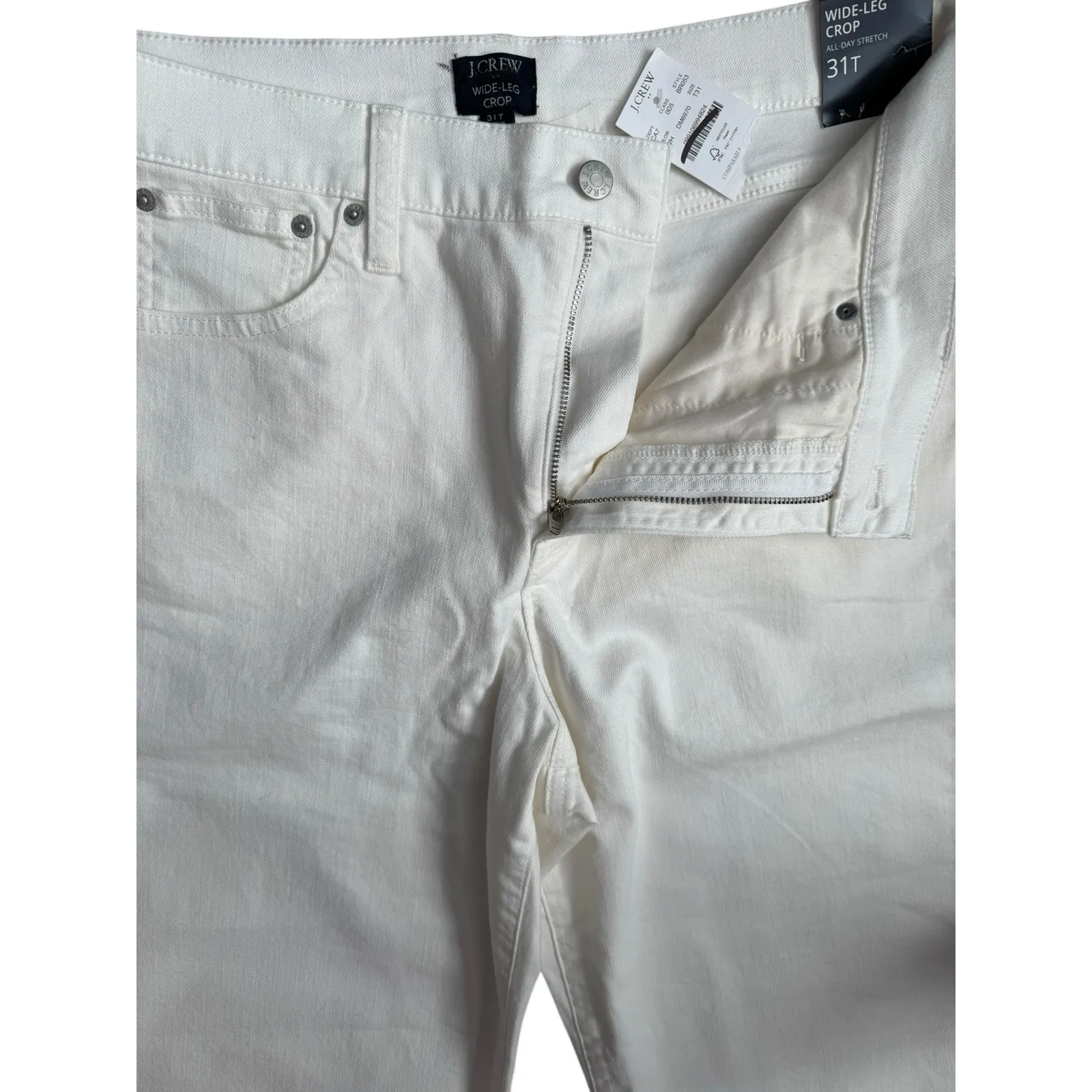 J. Crew Tall Wide-leg Jean in All-Day Stretch Seashell‎ White Size 31T - Image 7