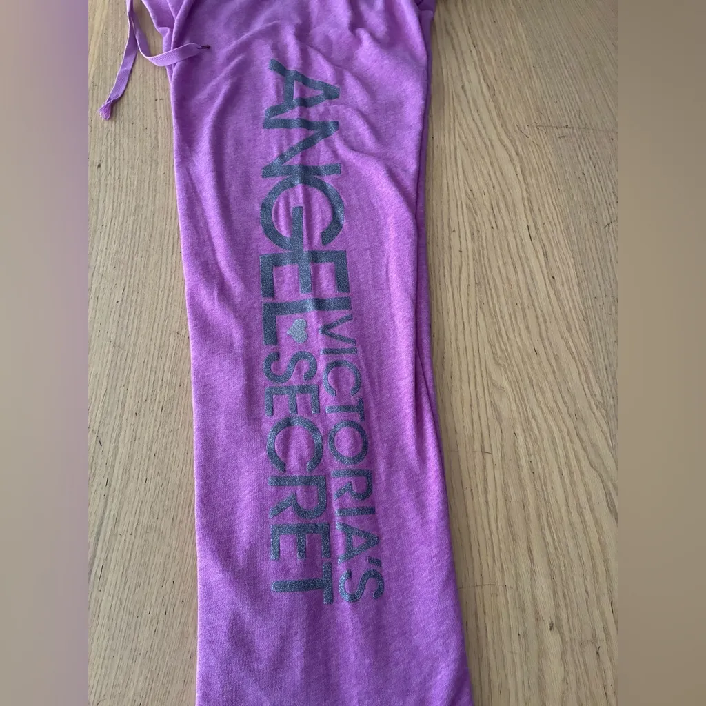 Victoria's Secret 2011 Supermodel Angel Straight Leg Purple Sweat Pant S - Image 4