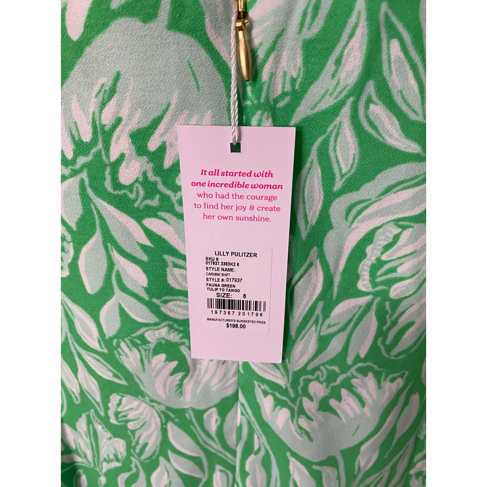 Lilly Pulitzer New  Carmine Shift Dress, Green Size 6 - Image 4