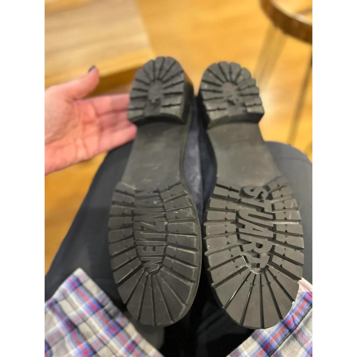 Stuart Weitzman Black Luge Suede & Faux Fur Lace-up Boots 9 - Image 6