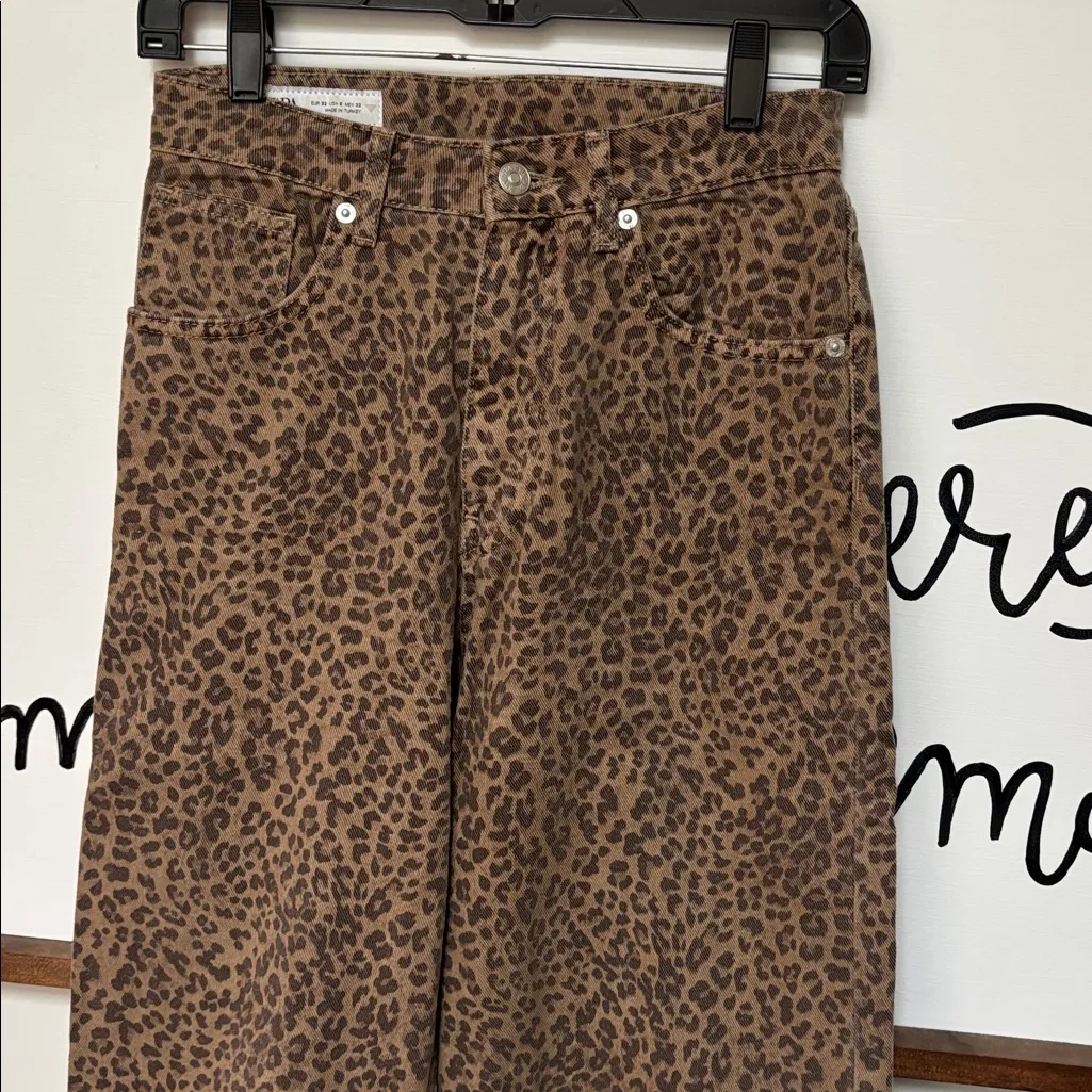 Zara Leopard print TRF Wide leg pants - Image 4