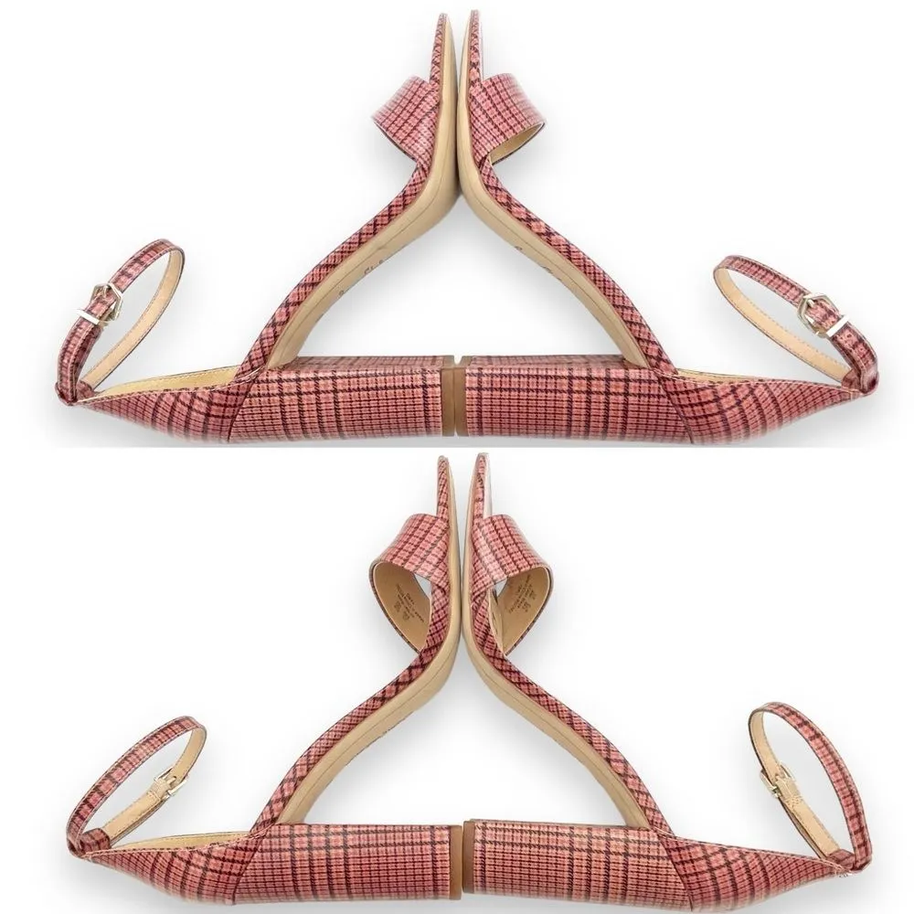 Sam Edelman Yaro Block Heel Ankle Strap Sandal Warm Pink Plaid Women’s Size 8.5 - Image 12