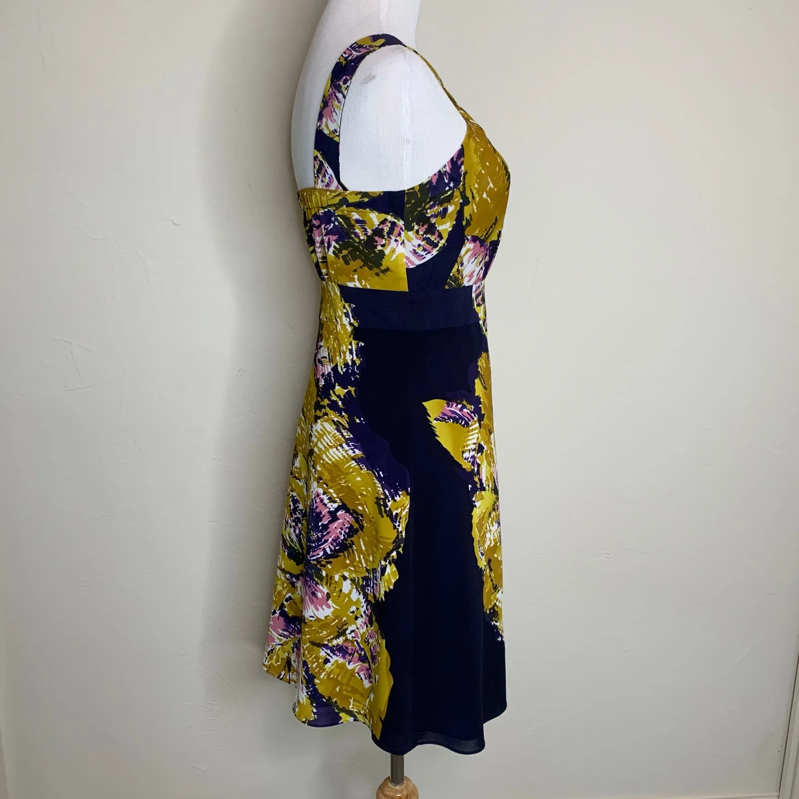 The Limited Halter Twist Neck Dress Gold Purple Sz 0 - Image 4