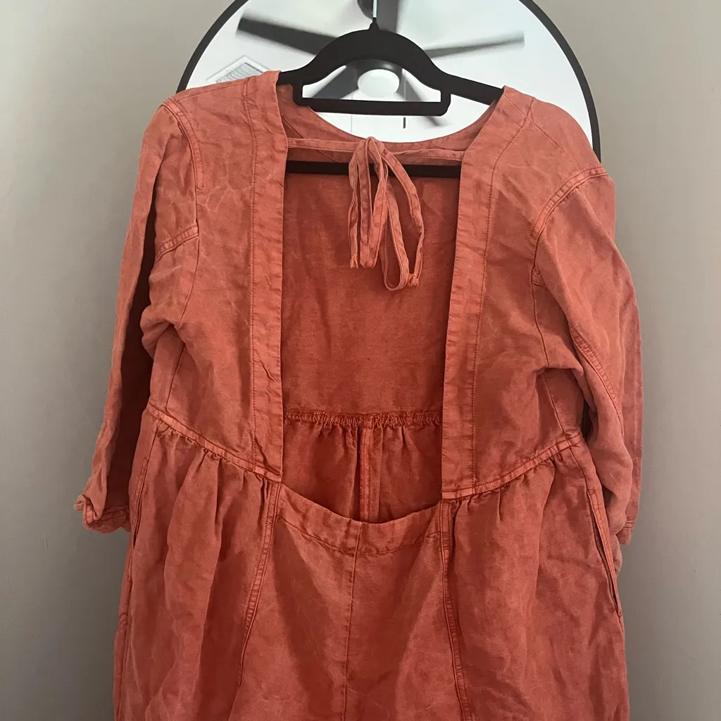 Free People  Oversized Loose Orange Women's Jumpsuit - Image 7