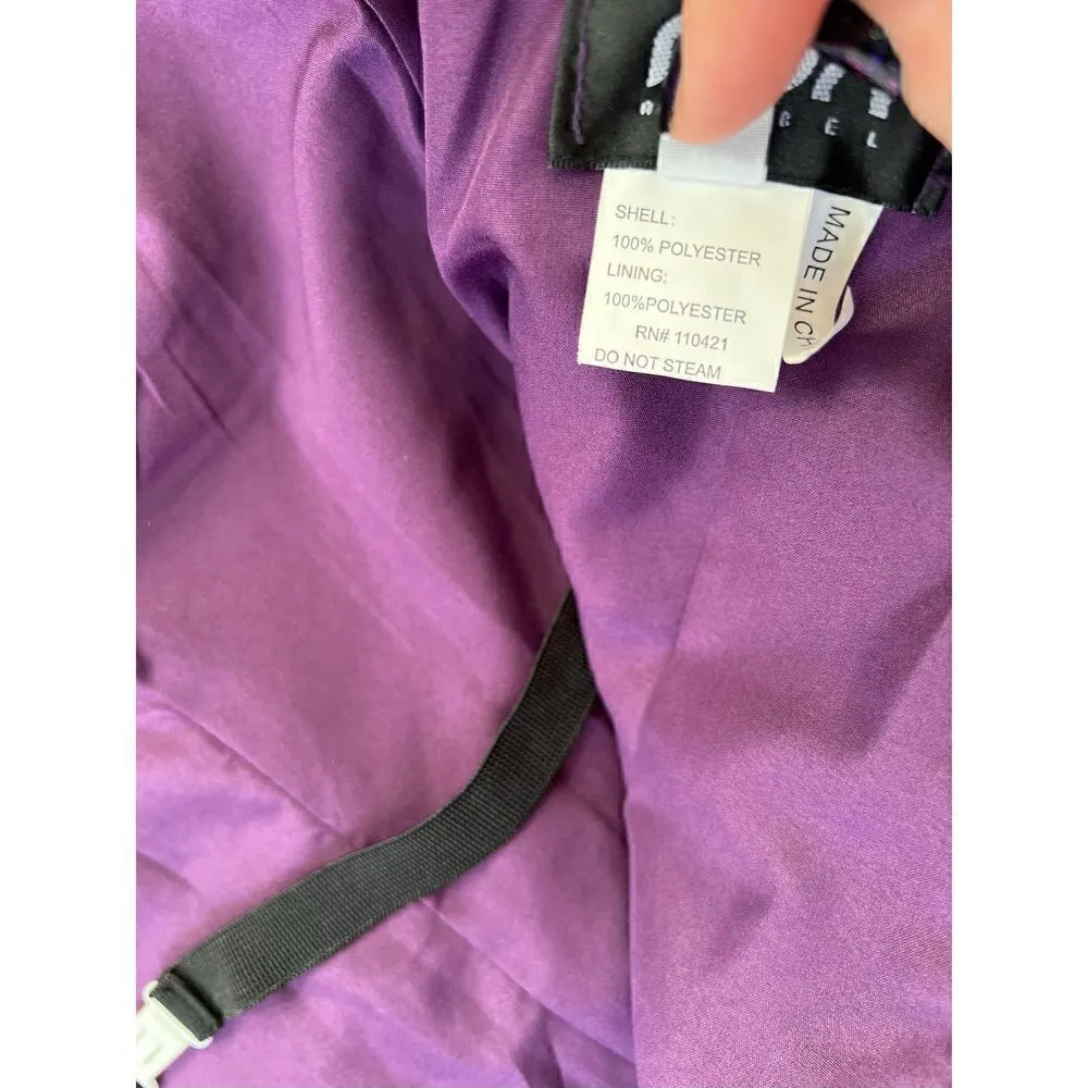 Nox Anabel Purple Pleated Rhinestone Sequin Beaded Strapless Party Mini Dress XS Purple - Image 10